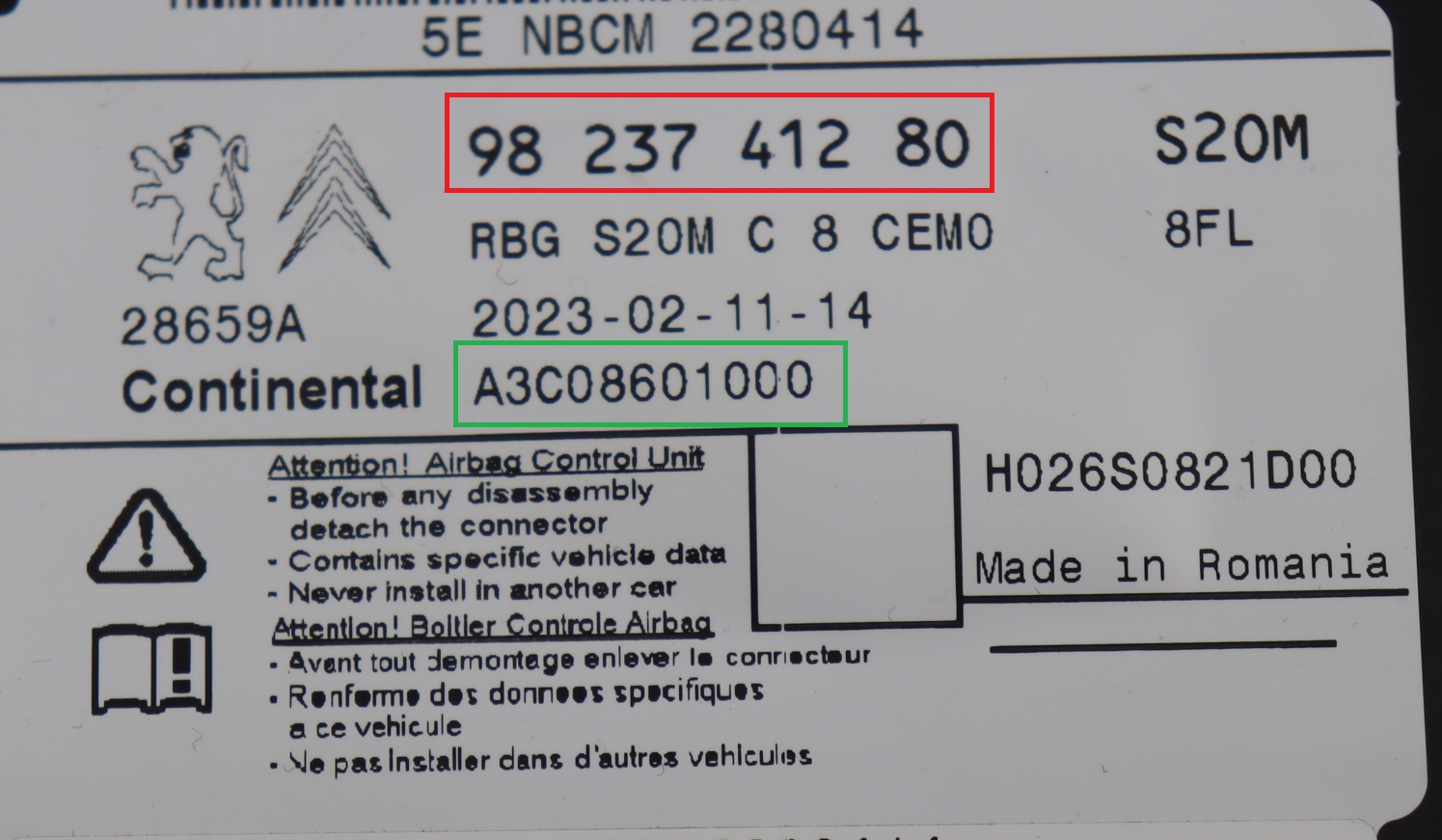 Burton - Vivaro C facelift v.a. 2023 Airbagmodule reparatie