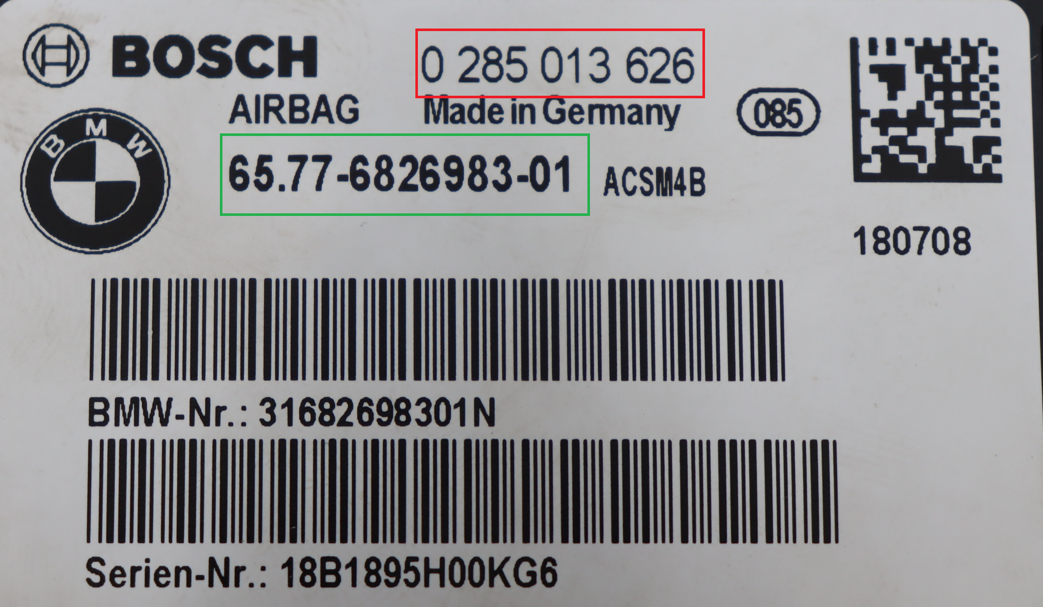 BMW  - 1 Serie F20 facelift v.a. 2015 Airbagmodule reparatie
