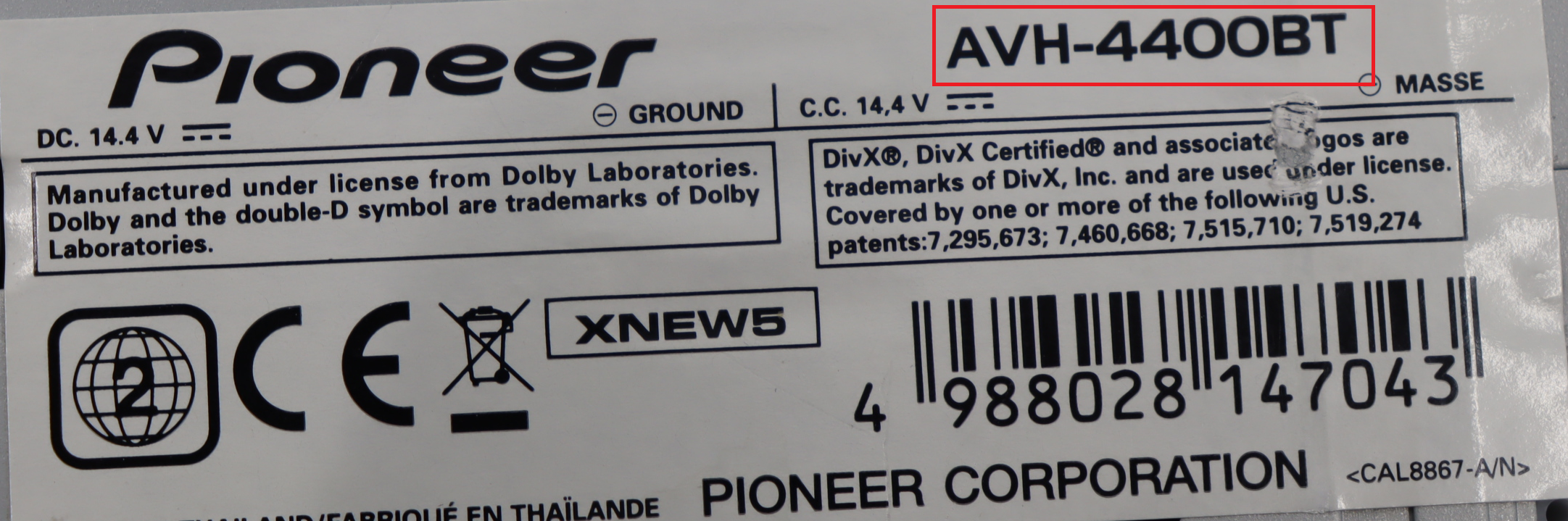 Aftermarket Radios - Pioneer AVH-4400BT Navigatietoestel reparatie