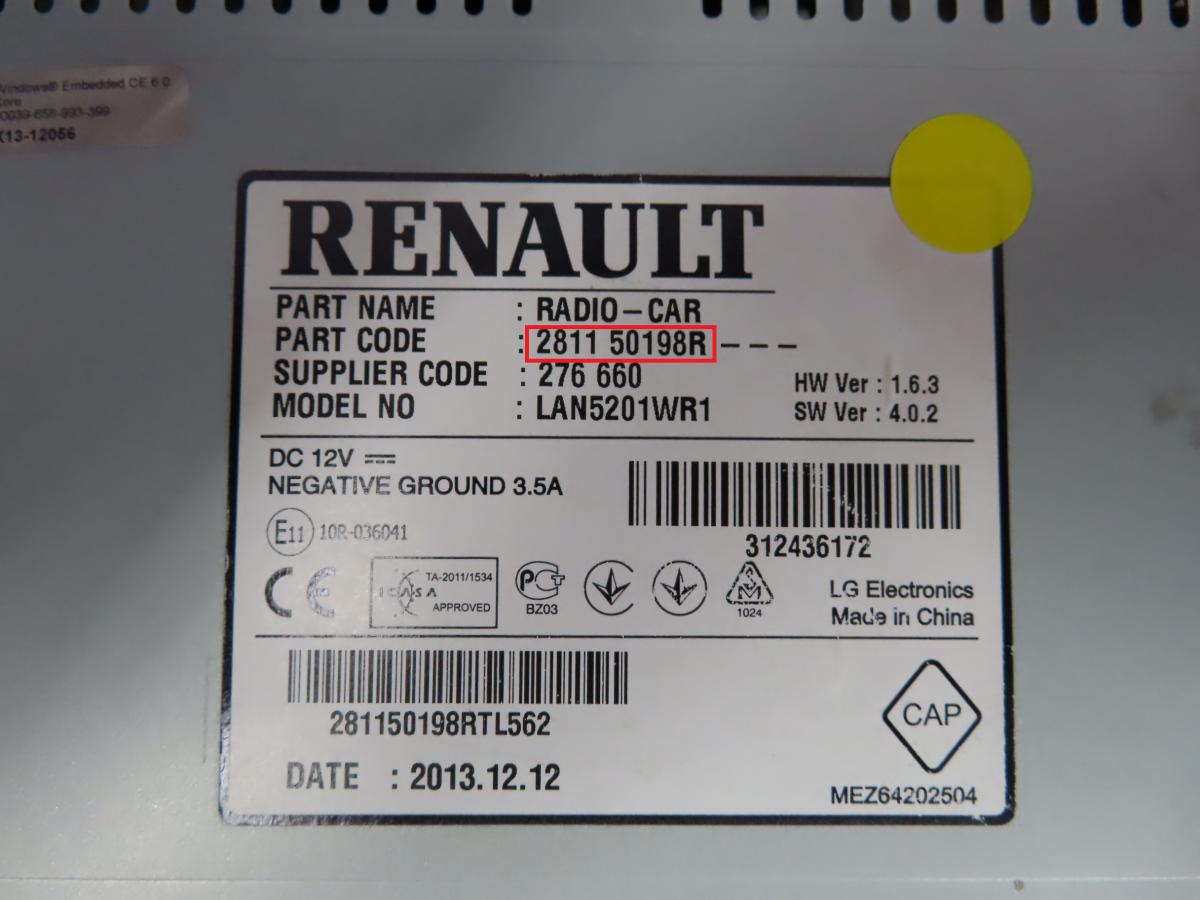 Renault - Captur vanaf 2013 Navigatietoestel reparatie