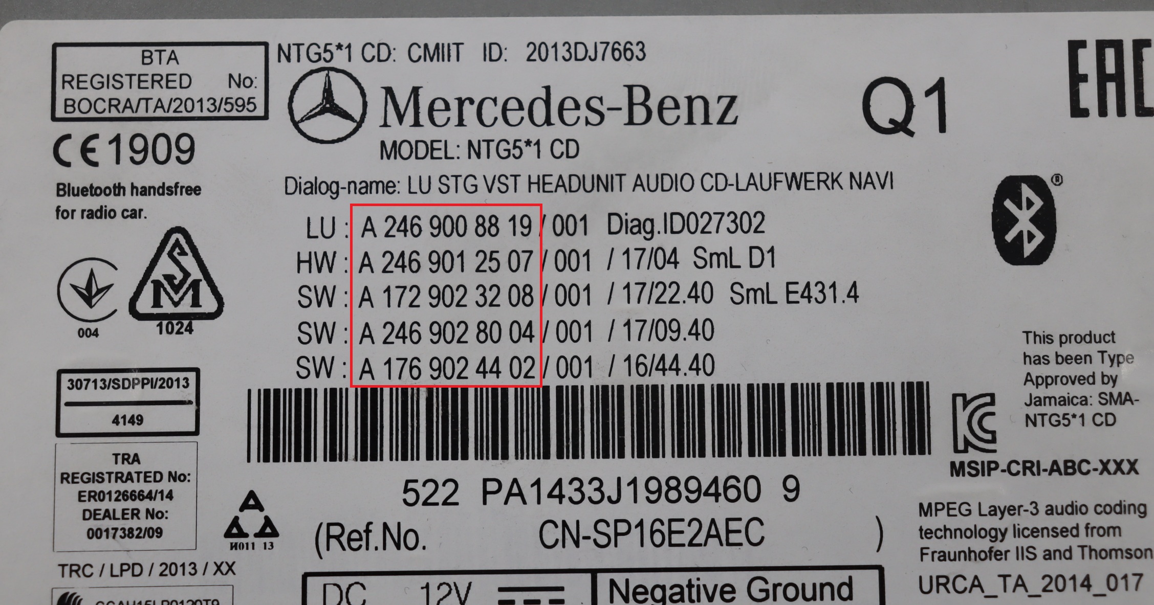 Mercedes - A-klasse W176 vanaf 2013 Navigatietoestel reparatie